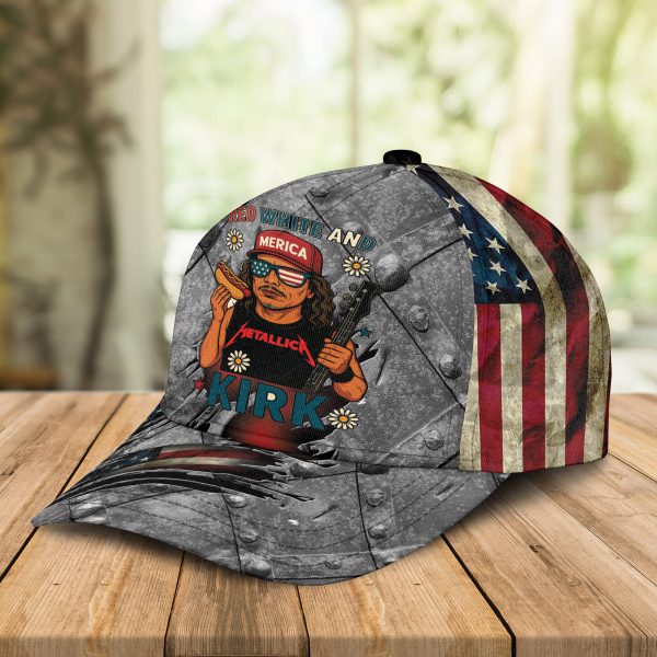 4th of July Metallica Fan Baseball Cap Red White And Krik Humor
