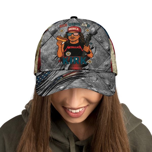4th of July Metallica Fan Baseball Cap Red White And Krik Humor