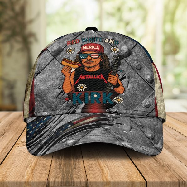 4th of July Metallica Fan Baseball Cap Red White And Krik Humor
