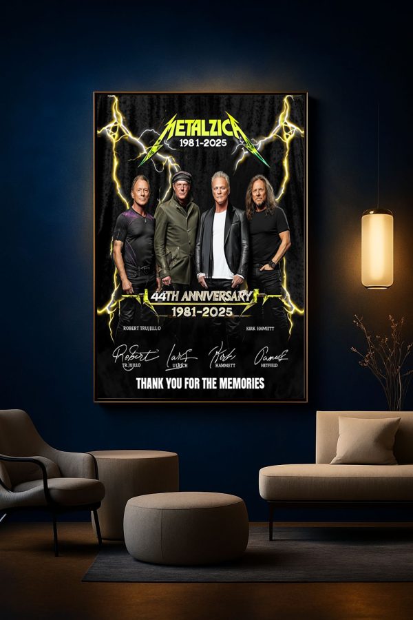 Metallica 44th Anniversary 1981-2025 Thank You For The Memories Poster – Canvas Art