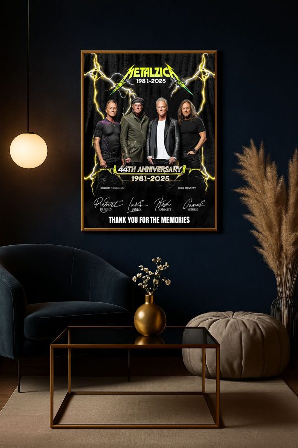Metallica 44th Anniversary 1981-2025 Thank You For The Memories Poster – Canvas Art