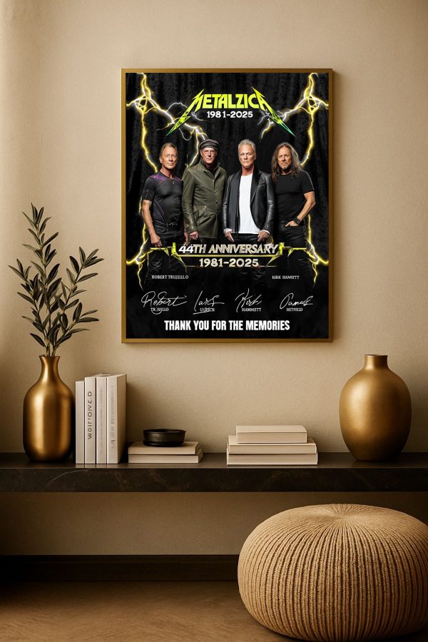 Metallica 44th Anniversary 1981-2025 Thank You For The Memories Poster – Canvas Art