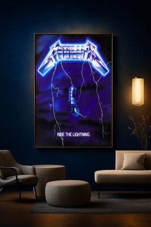 Metallica Album Poster Ride The Lightning Canvas Wall Art 1 - Metbrick.com