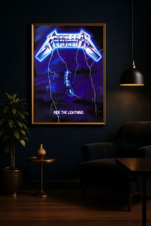 Metallica Album Poster Ride The Lightning Canvas Wall Art 3 - Metbrick.com