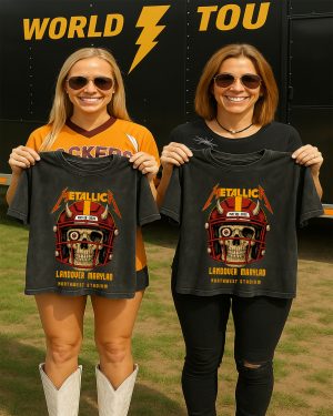 Metallica M72 North American Tour 2025 Landover Md Concert T Shirt Official Commanders Skull Art By Ian Williams Acid Wash 3 - Metbrick.com