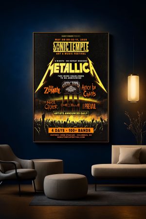 Metallica M72 Tour 2 Nights Sonic Temple Art Music Festival 2025 Poster Canvas Art 1 - Metbrick.com