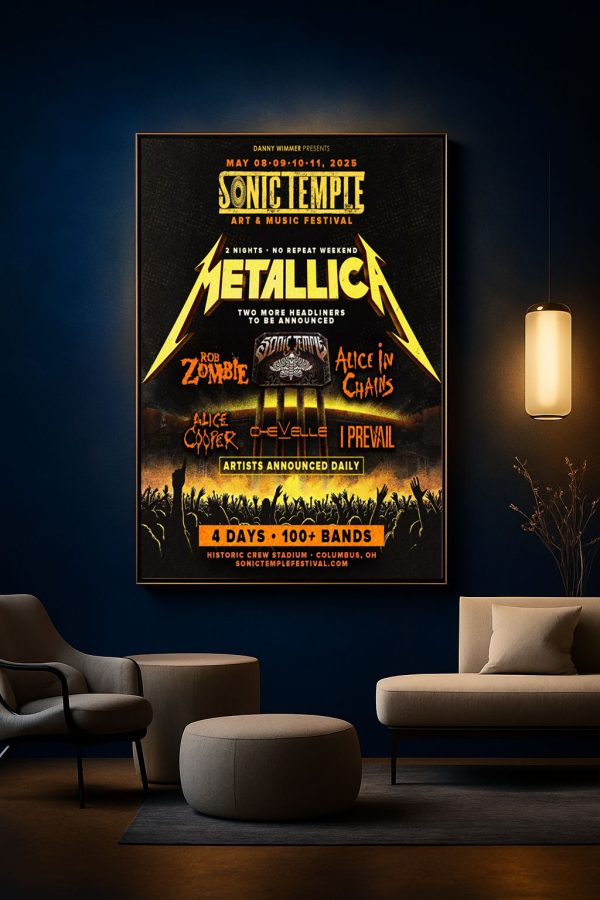 Metallica M72 Tour 2 Nights Sonic Temple Art Music Festival 2025 Poster – Canvas Art