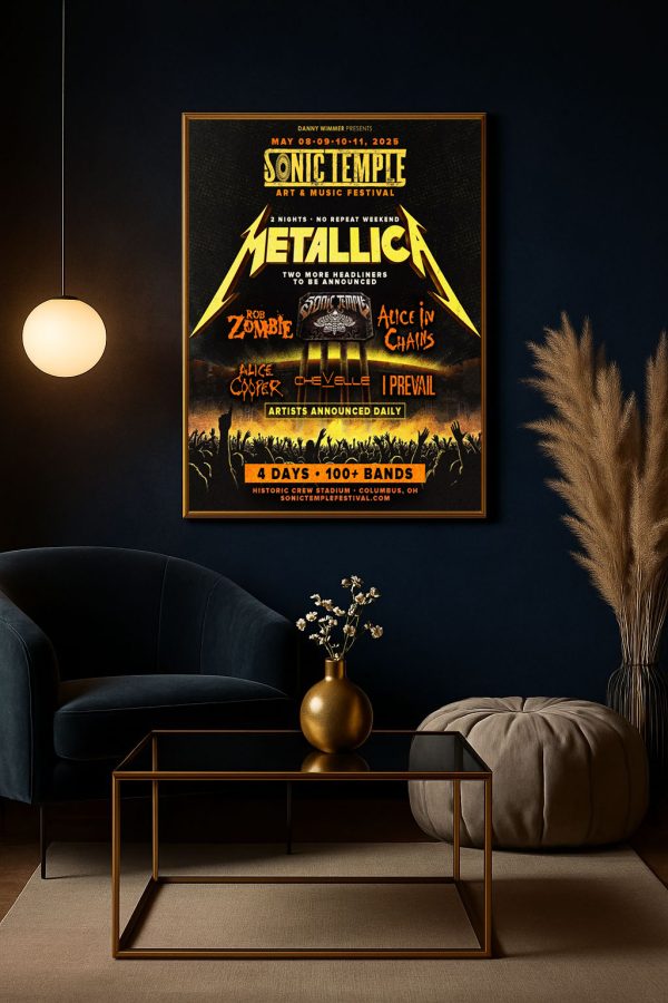 Metallica M72 Tour 2 Nights Sonic Temple Art Music Festival 2025 Poster – Canvas Art
