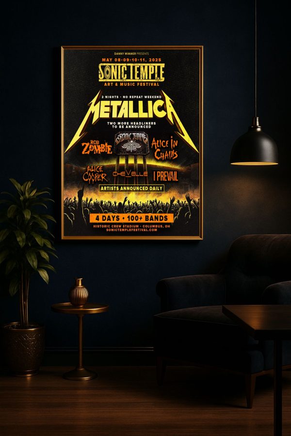 Metallica M72 Tour 2 Nights Sonic Temple Art Music Festival 2025 Poster – Canvas Art
