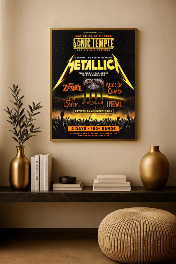 Metallica M72 Tour 2 Nights Sonic Temple Art Music Festival 2025 Poster – Canvas Art