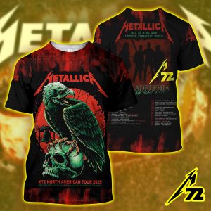 Metallica M72 Tour 2025 3D Shirt – Exclusive at Lincoln Financial Field, Philadelphia
