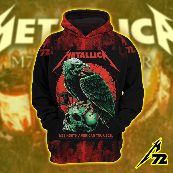Metallica M72 Tour 2025 AOP Unisex Raglan Hoodie – Pop-Up Exclusive, Philadelphia May 23 & 25