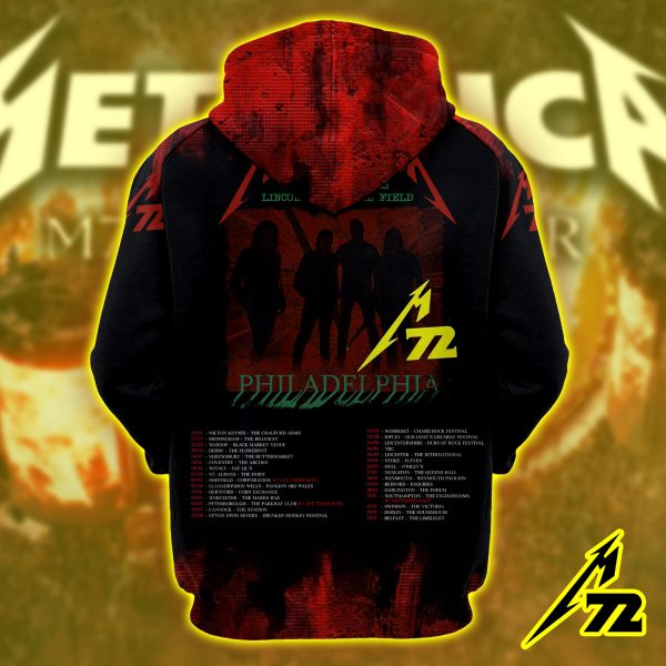 Metallica M72 Tour 2025 AOP Unisex Raglan Hoodie – Pop-Up Exclusive, Philadelphia May 23 & 25