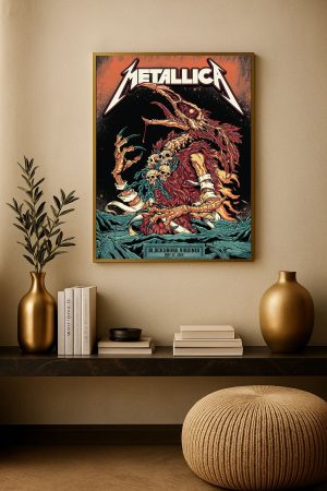 Metallica M72 Virginia Tech 2025 Pop Up Shop Poster by Puis Calzada – May 7, 2025, Lane Stadium – Canvas Home Decor