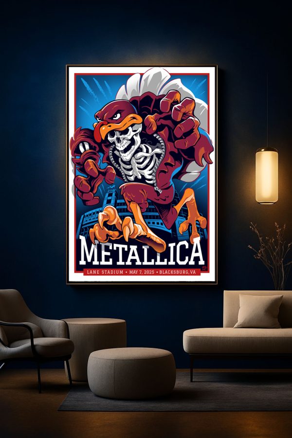 Metallica M72 Virginia Tech North American Tour May 7 2025 Poster – Canvas Home Decor