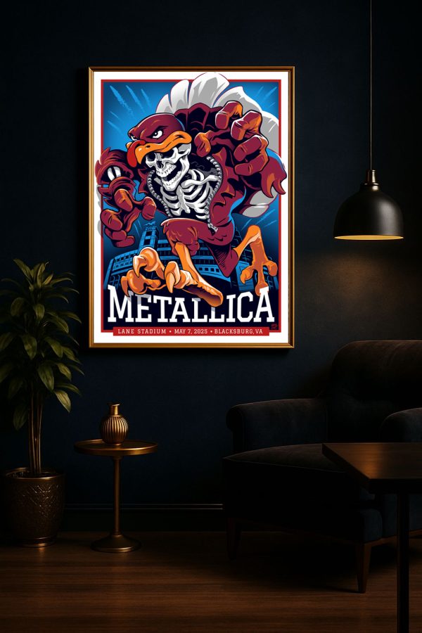 Metallica M72 Virginia Tech North American Tour May 7 2025 Poster – Canvas Home Decor