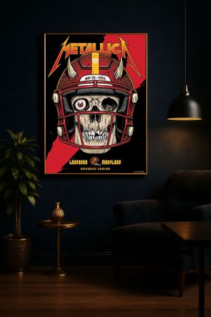 Metallica M72 World Tour 2025 Landover Md Concert Poster Official Washington Commanders Skull Northwest Stadium Art 3 - Metbrick.com