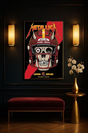 Metallica M72 World Tour 2025 Landover Md Concert Poster Official Washington Commanders Skull Northwest Stadium Art 4 - Metbrick.com