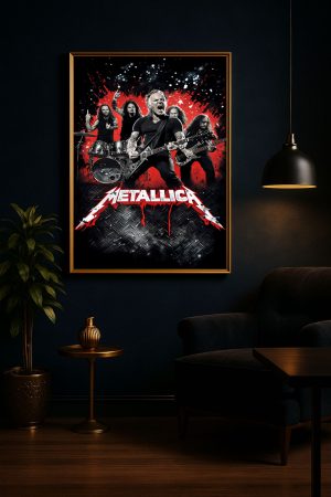 Metallica Rock Legends In Action Poster Canvas Art 3 - Metbrick.com
