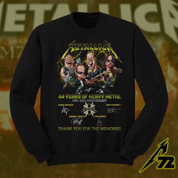 Metallica 44th Anniversary Graphic Sweatshirt 72 Seasons Album Art AOP, Unisex Heavy Metal Crewneck