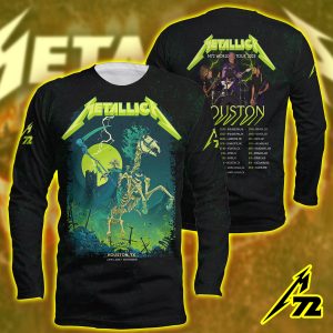 Metallica Concert Tour M72 Long‑Sleeve Shirt World Tour June 14 2025 Houston NRG Stadium – Takeover Setlist by Vance Kelly