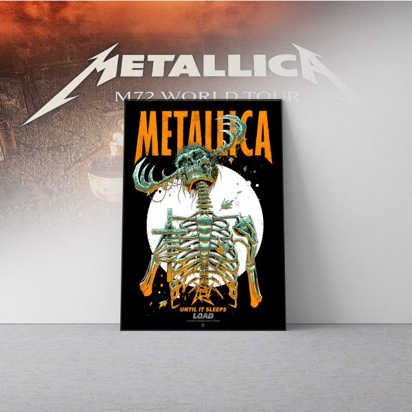Metallica Concert Tour M72 World Tour June 14 2025 Houston NRG Stadium – Houston Metallica Takeover Setlist Art Canvas Poster by Luke Preece