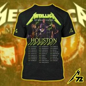 Metallica Concert Tour M72 World Tour June 14 2025 Houston Nrg Stadium Takeover Setlist 3d Aop Shirt By Vance Kelly 2 - Metbrick.com