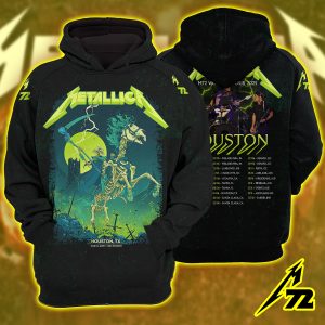 Metallica M72 World Tour Houston NRG Stadium Raglan Hoodie