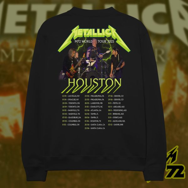 Metallica Concert Tour M72 World Tour June 14 2025 Houston NRG Stadium – Takeover Setlist Sweatshirt by Vance Kelly