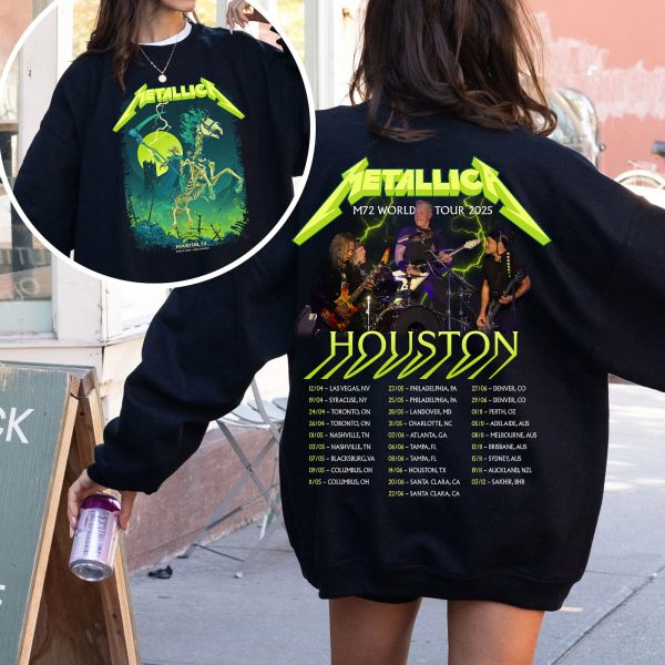 Metallica Concert Tour M72 World Tour June 14 2025 Houston NRG Stadium – Takeover Setlist Sweatshirt by Vance Kelly