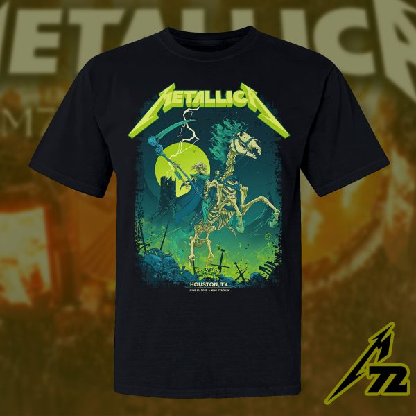 Metallica Concert Tour M72 World Tour June 14 2025 Houston NRG Stadium – Takeover Setlist T‑Shirt by Vance Kelly