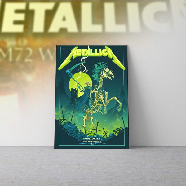Metallica Concert Tour M72 World Tour June 14 2025 Houston NRG Stadium – Tonight In Houston Setlist Canvas Poster by Vance Kelly