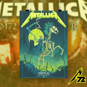 Metallica Concert Tour M72 World Tour Poster – June 14 2025 Houston NRG Stadium