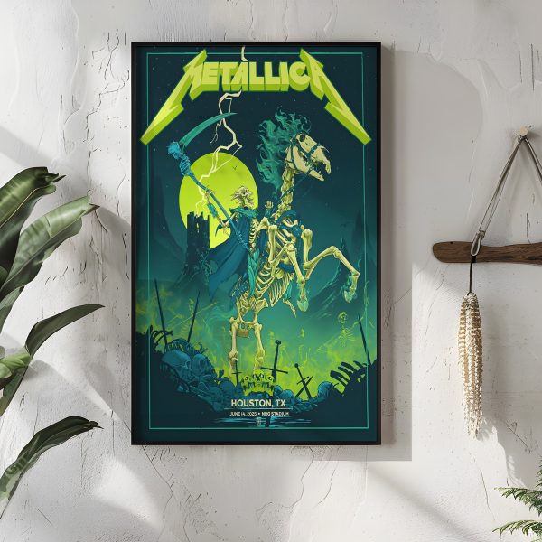 Metallica Concert Tour M72 World Tour June 14 2025 Houston NRG Stadium – Tonight In Houston Setlist Canvas Poster by Vance Kelly