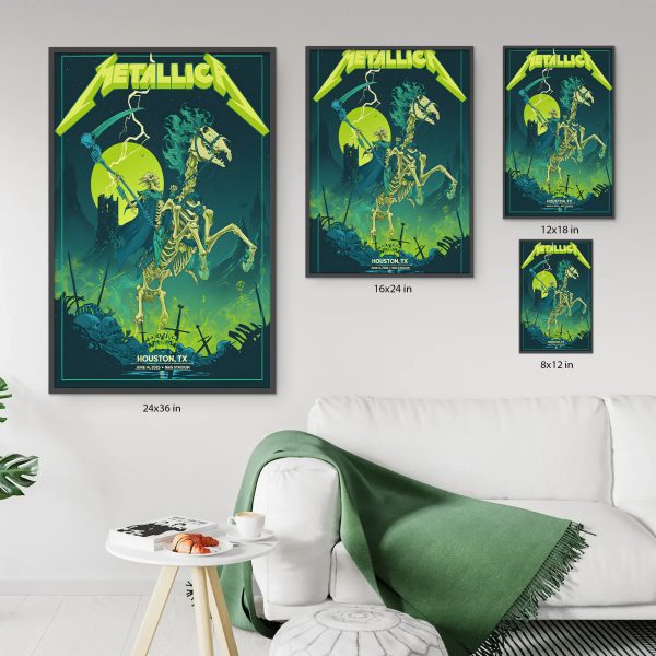 Metallica Concert Tour M72 World Tour June 14 2025 Houston NRG Stadium – Tonight In Houston Setlist Canvas Poster by Vance Kelly