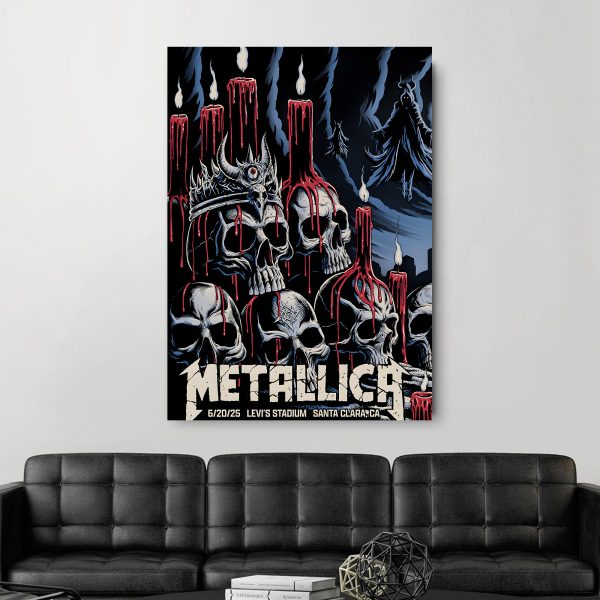Metallica Concert Tour M72 World Tour June 20 2025 Levi’s Stadium – Tonight In Santa Clara Setlist Canvas Poster