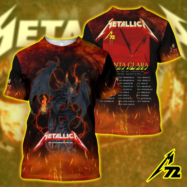 Metallica Concert Tour M72 World Tour June 20 2025 Santa Clara Levi’s Stadium – No‑Repeat Weekend Setlist 3D AOP Shirt by Vance Kelly
