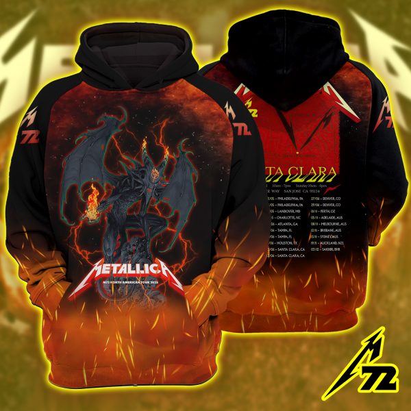 Metallica Concert Tour M72 World Tour June 20 2025 Santa Clara Levi’s Stadium – No‑Repeat Weekend Setlist Raglan Hoodie by Vance Kelly
