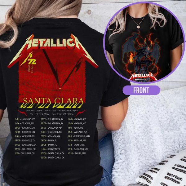 Metallica Concert Tour M72 World Tour June 20 2025 Santa Clara Levi’s Stadium – No‑Repeat Weekend Setlist T‑Shirt by Vance Kelly