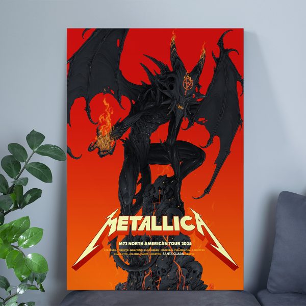 Metallica Concert Tour M72 World Tour June 20 2025 Santa Clara Levi’s Stadium – Santa Clara No‑Repeat Weekend Limp Bizkit & Ice Nine Kills Setlist Canvas Poster by Vance Kelly