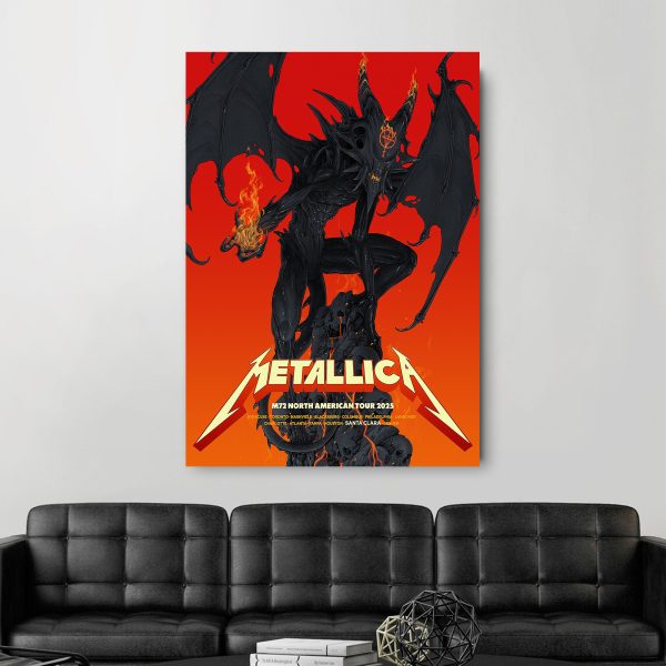 Metallica Concert Tour M72 World Tour June 20 2025 Santa Clara Levi’s Stadium – Santa Clara No‑Repeat Weekend Limp Bizkit & Ice Nine Kills Setlist Canvas Poster by Vance Kelly