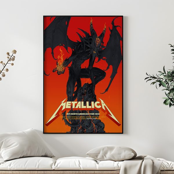 Metallica Concert Tour M72 World Tour June 20 2025 Santa Clara Levi’s Stadium – Santa Clara No‑Repeat Weekend Limp Bizkit & Ice Nine Kills Setlist Canvas Poster by Vance Kelly