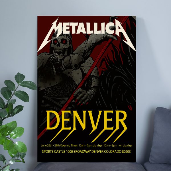 Metallica Concert Tour M72 World Tour June 27 2025 Empower Field at Mile High – Tonight In Denver Colorado Setlist Canvas Poster by Becky Cloonan
