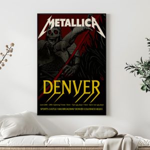 Metallica Concert Tour M72 World Tour June 27 2025 Empower Field At Mile High Tonight In Denver Colorado Setlist Canvas Poster By Becky Cloonan 5 - Metbrick.com