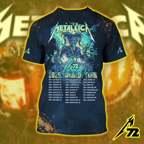 Metallica M72 Atlanta 2025 3D AOP Shirt – Dan Mumford Pop-Up Tour Edition, June 3 at Mercedes-Benz Stadium