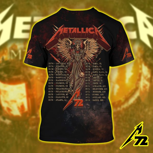 Metallica M72 Atlanta 2025 3D AOP Shirt – Mercedes-Benz Stadium Tour Tee (June 3)
