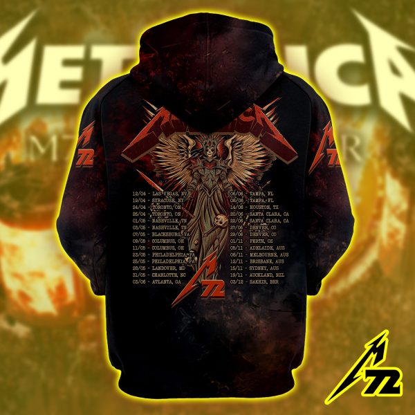 Metallica M72 Atlanta 2025 Hoodie – 3D AOP Unisex Raglan Tour Pullover, Mercedes-Benz Stadium (June 3)
