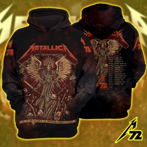 Metallica 3D AOP Unisex Raglan Hoodie – Mercedes-Benz Stadium Tour