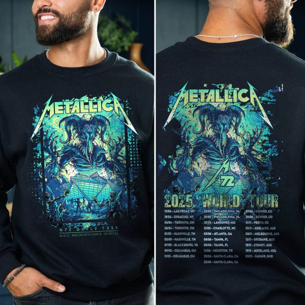 Metallica M72 Atlanta 2025 Sweatshirt – Dan Mumford AOP Unisex Tour Edition, June 3 at Mercedes-Benz Stadium