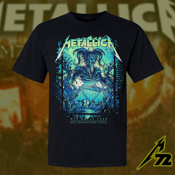 Metallica M72 Atlanta 2025 T-Shirt – Dan Mumford AOP Tour Art Tee, June 3 at Mercedes-Benz Stadium